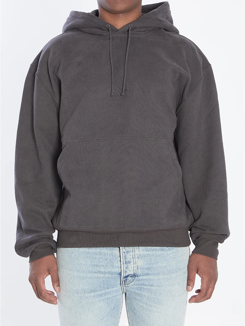 Hoodie with logo in cotton