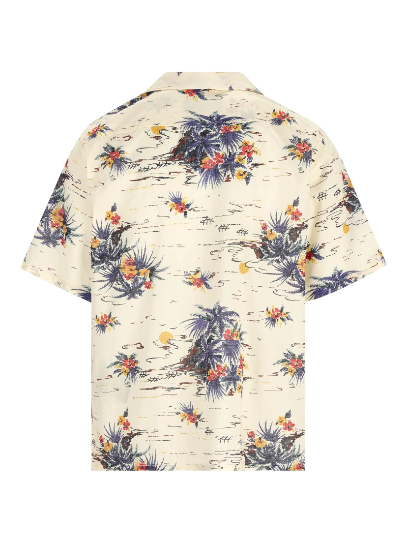 Hawaii print bowling shirt