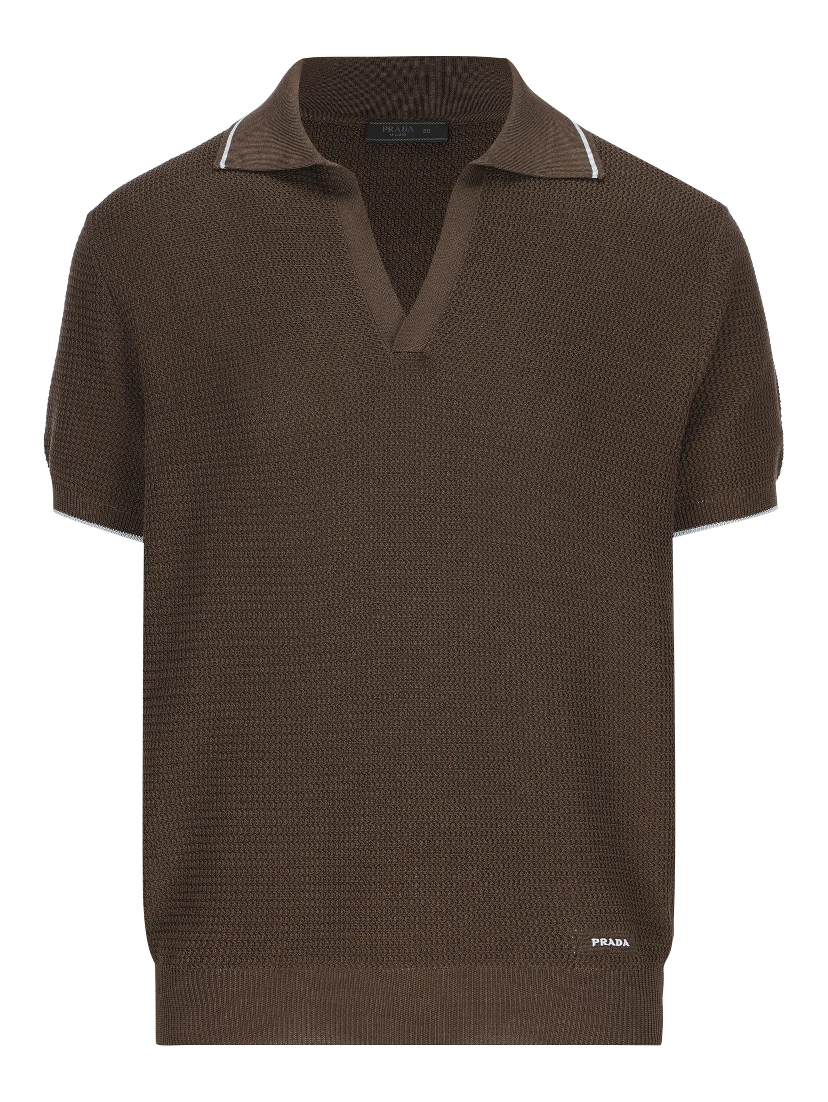 Silk and cotton polo shirt