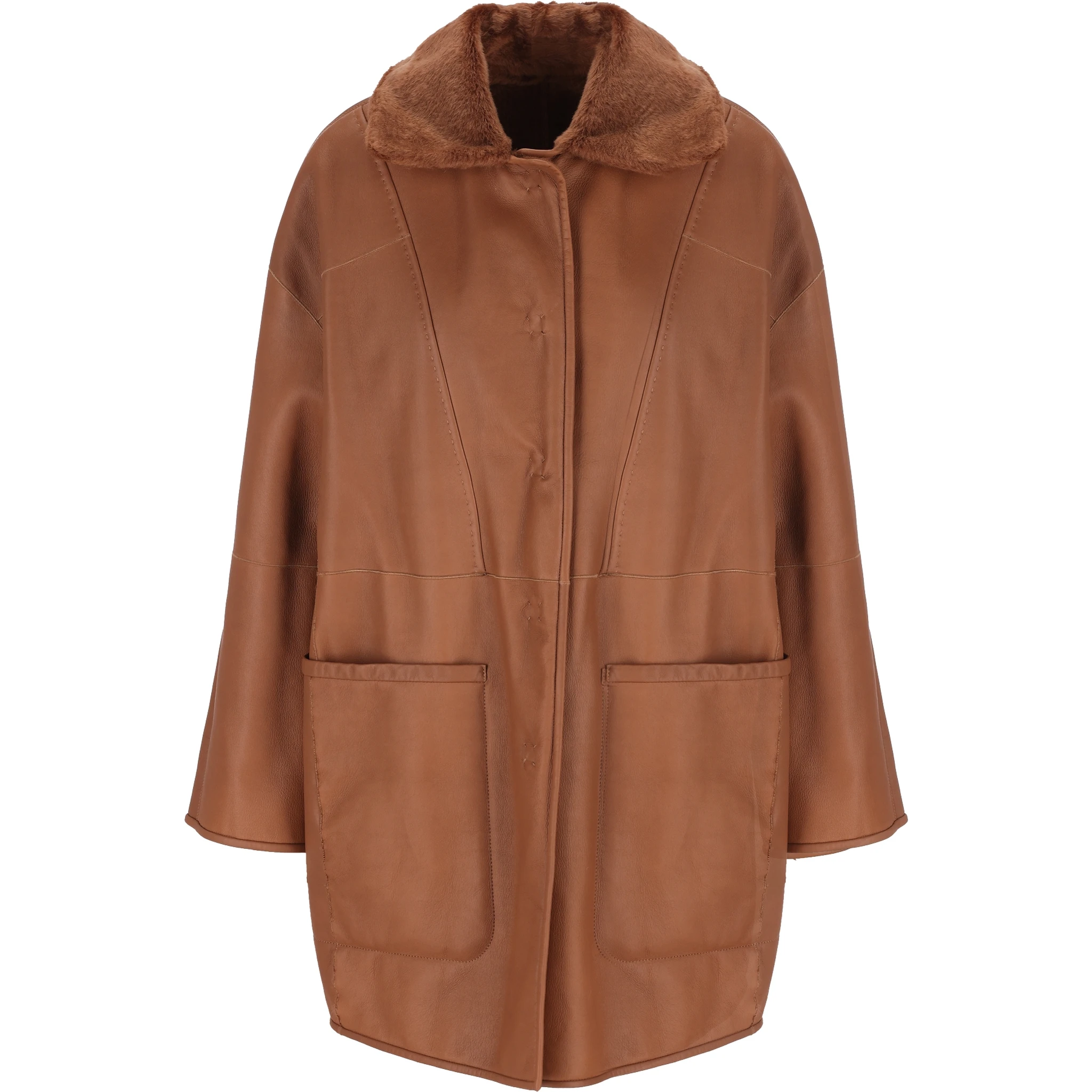 MAX MARA - ATELIER Coats Leather Brown