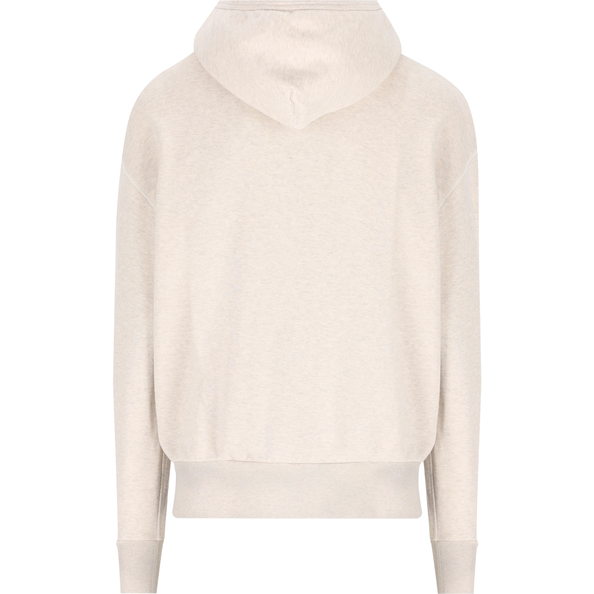 Logo-embroidered Cotton Hoodie In Beige