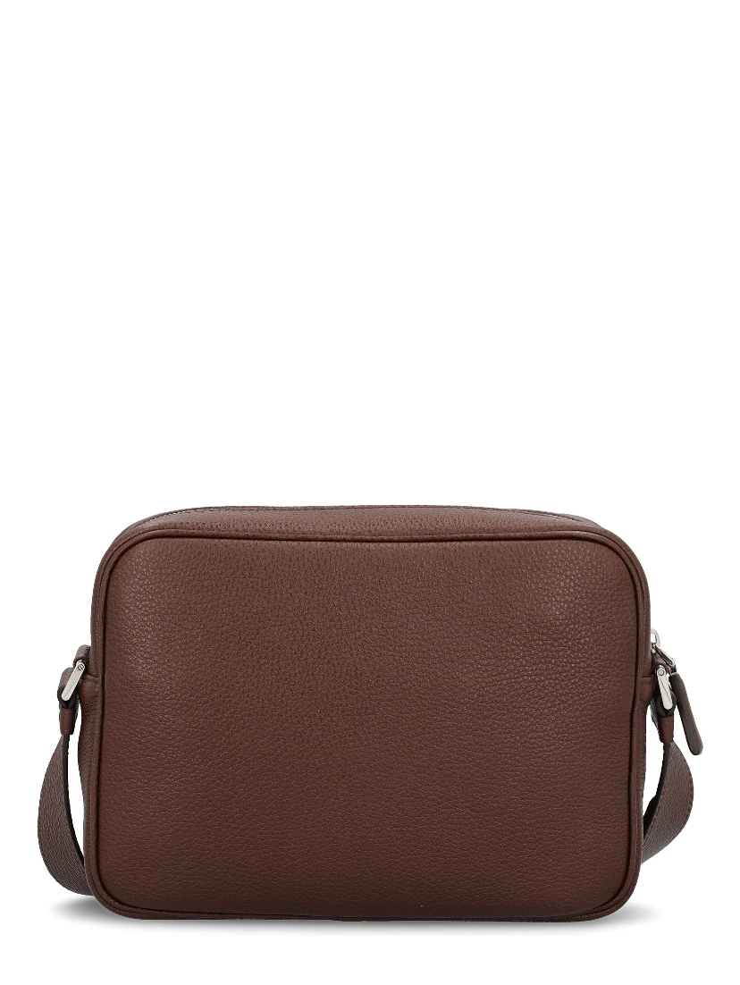 Textured leather crossbody bag