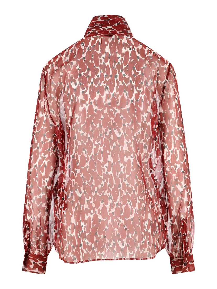 Abstract-pattern blouse