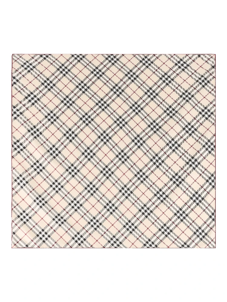 Check Silk Scarf