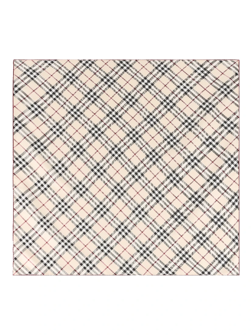 Check Silk Scarf