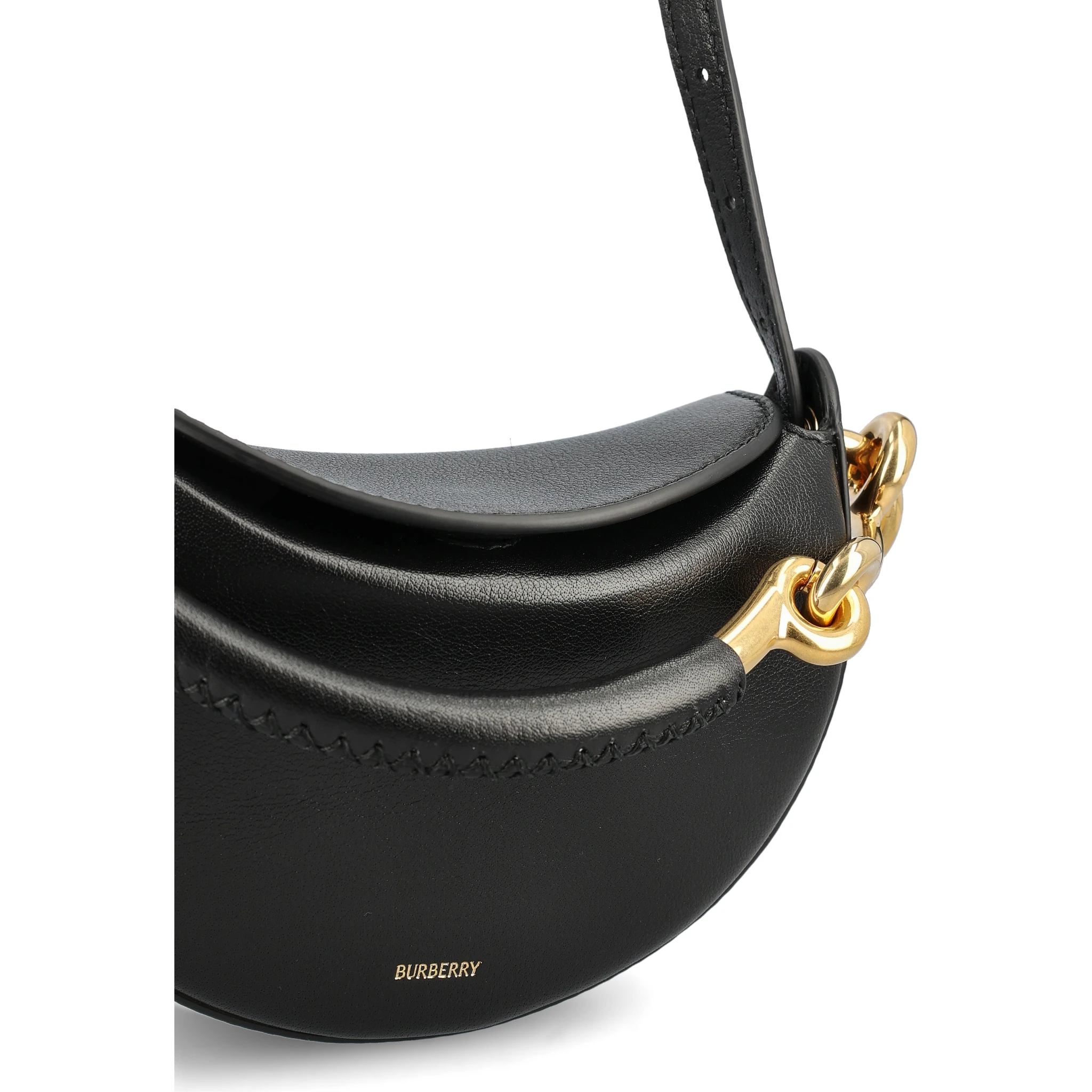 Black leather Burberry Bridle clutch bag.