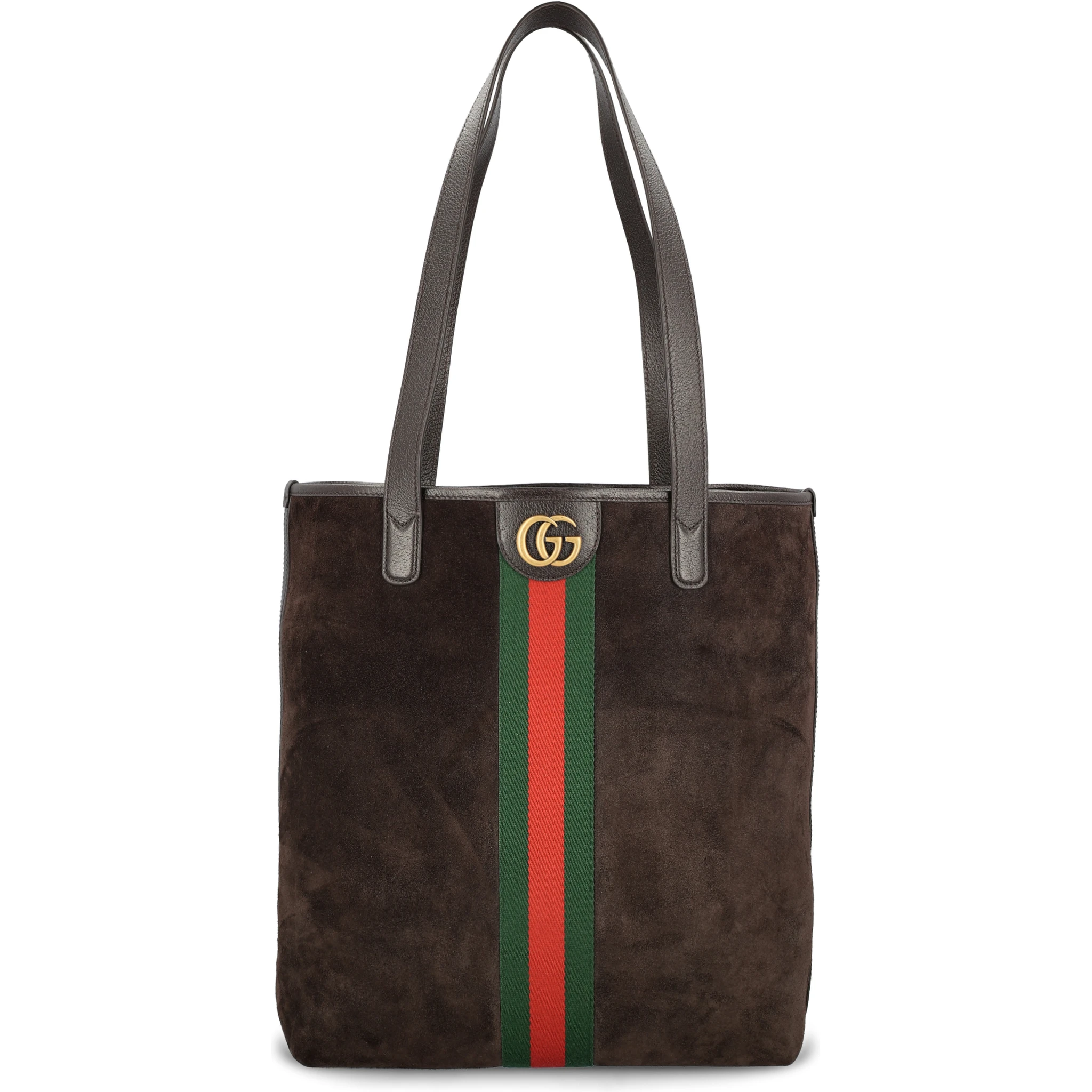 Suede stripe tote bag