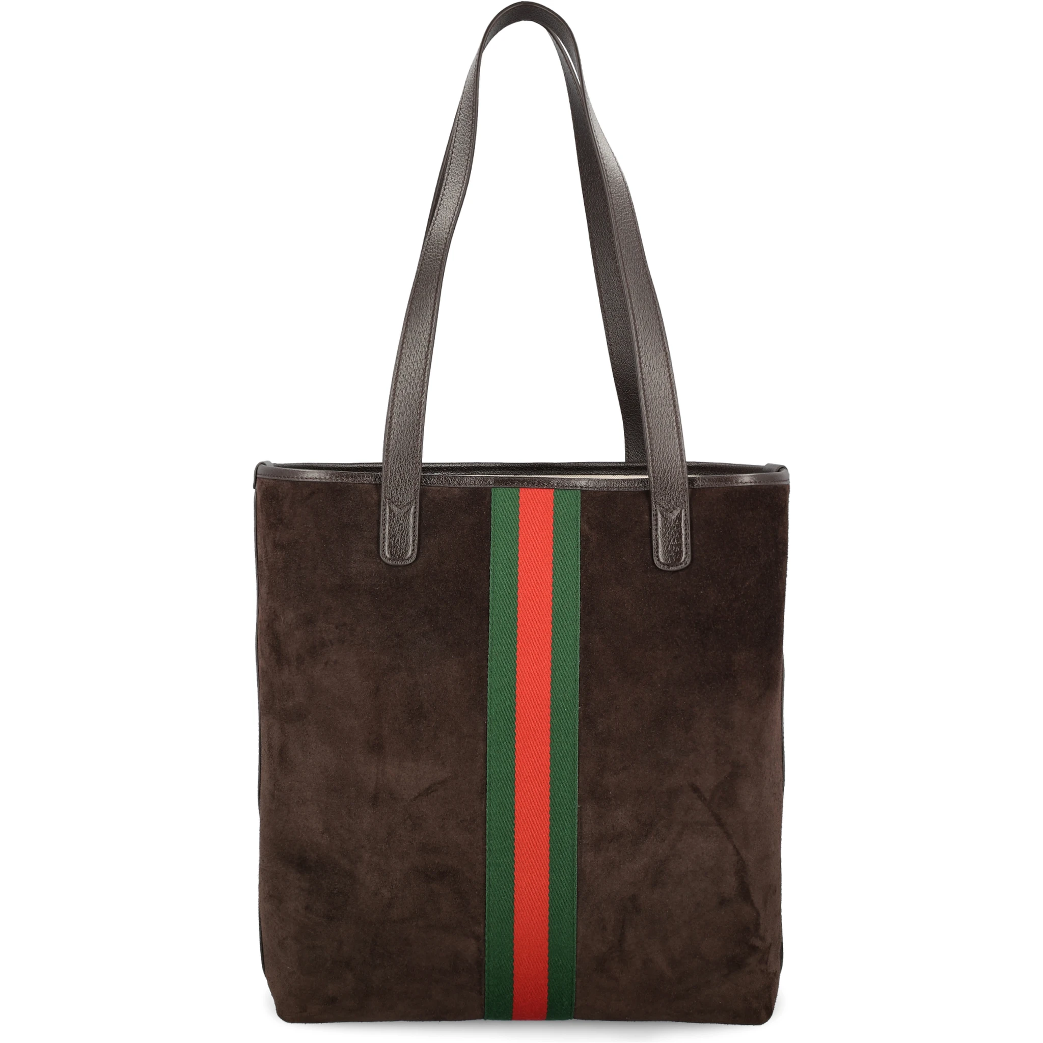 Suede stripe tote bag