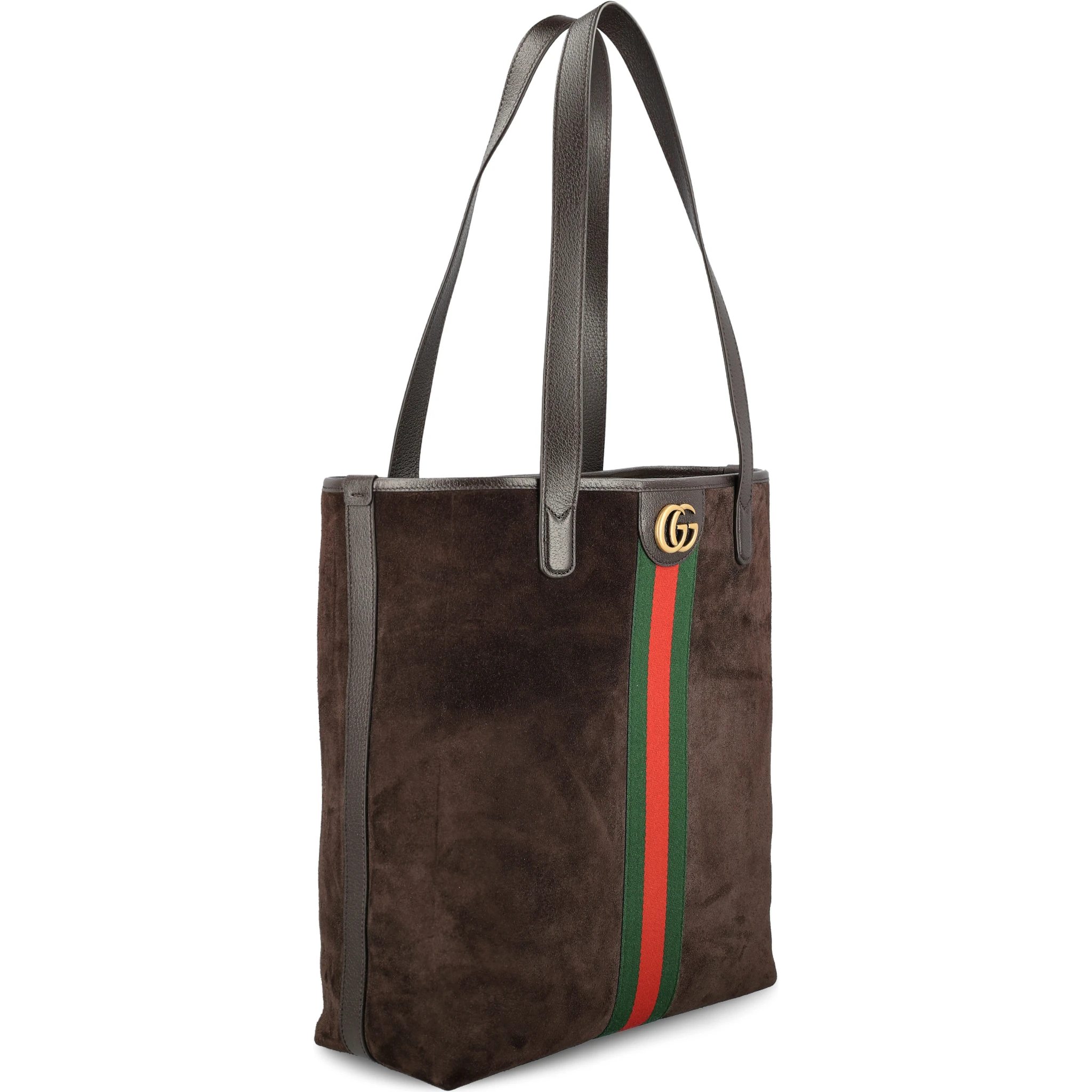 Suede stripe tote bag