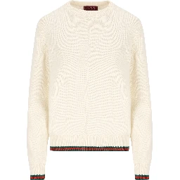 Web-stripe trim sweater