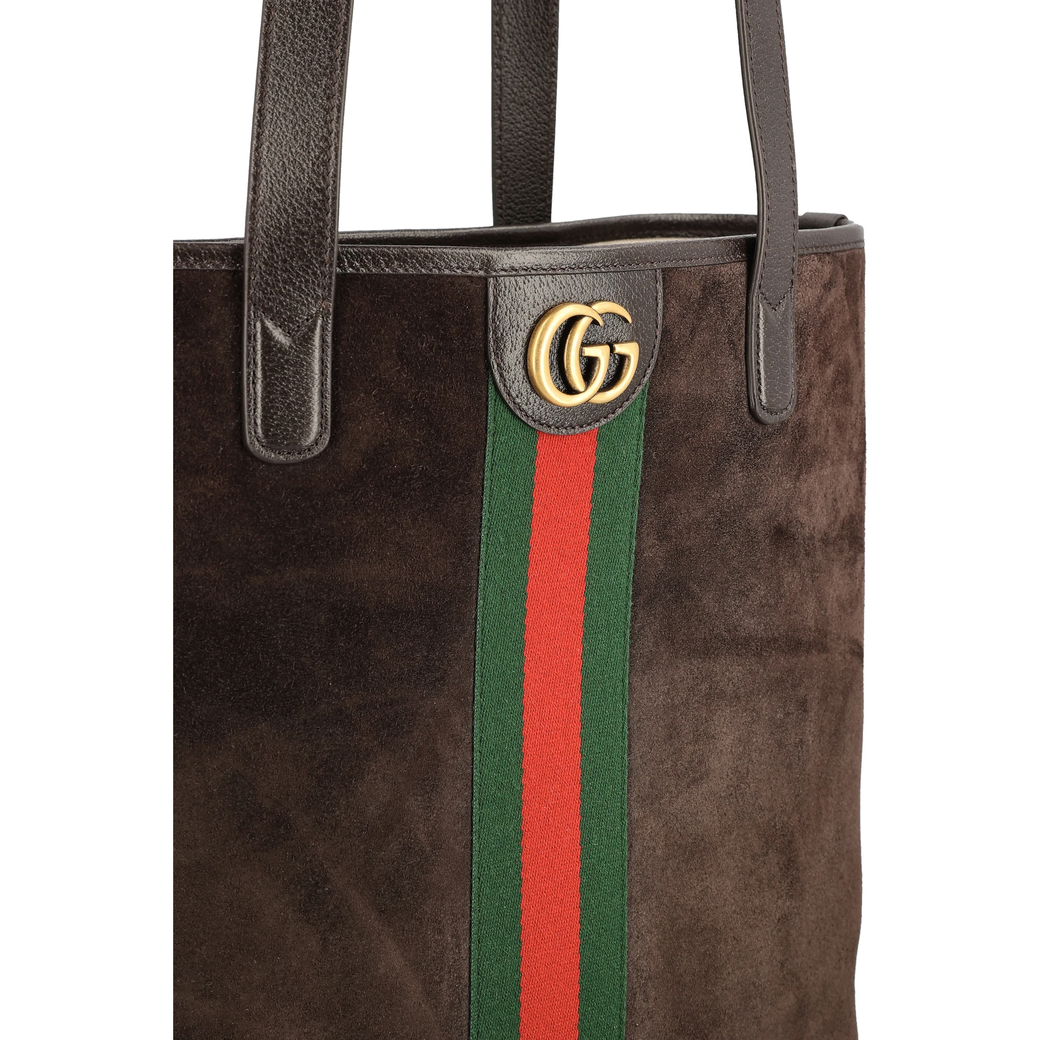 Suede stripe tote bag