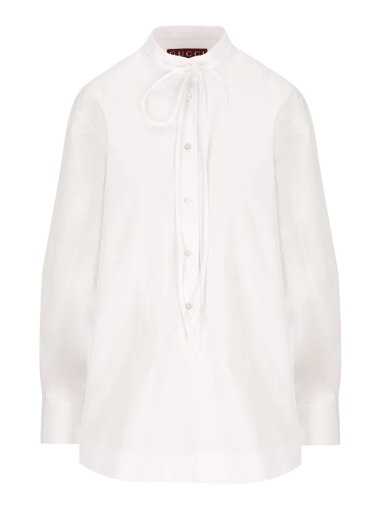 neck-tie long-sleeve top