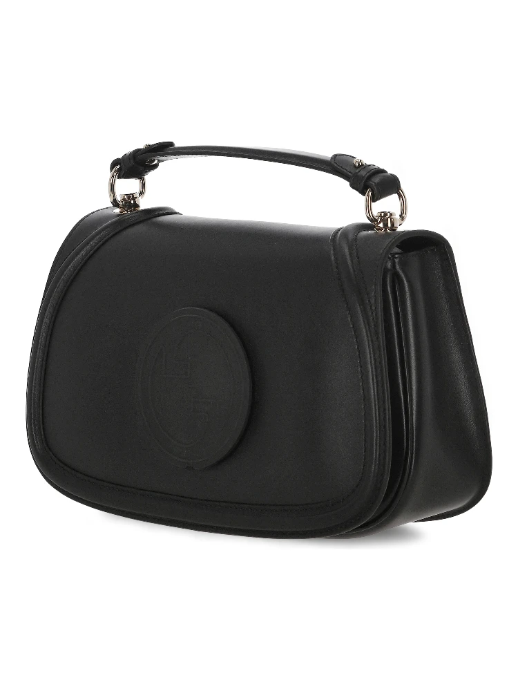 Blondie leather top handle shoulder bag in black. alternative