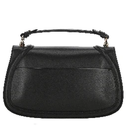 Blondie leather top handle shoulder bag in black.