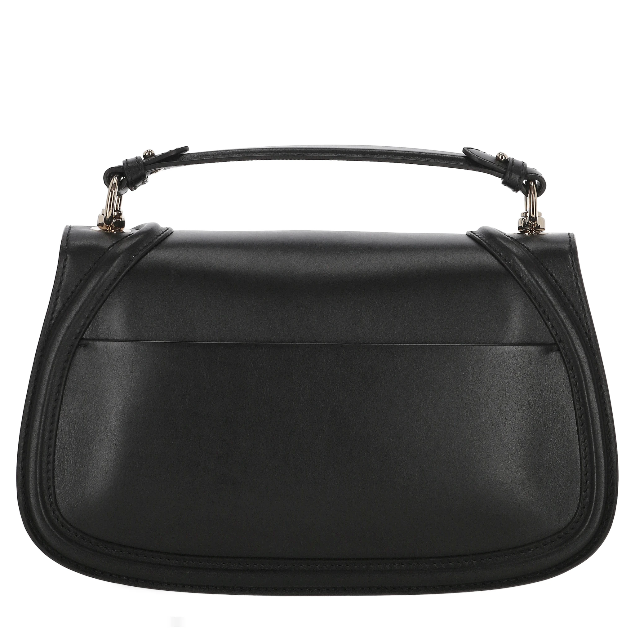 Blondie leather top handle shoulder bag in black.