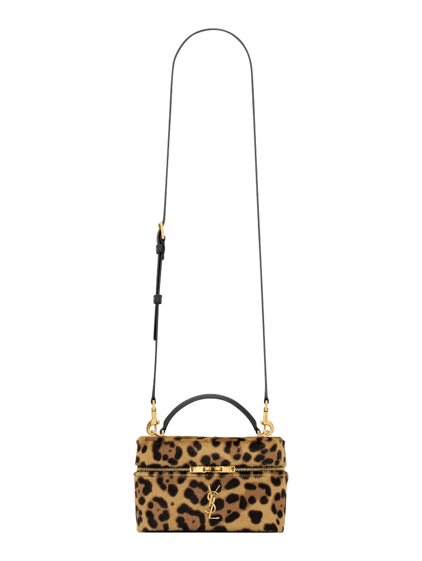 Gaby vanity bag in leopard-print pony hair leather