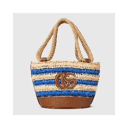 Woven mini bucket bag