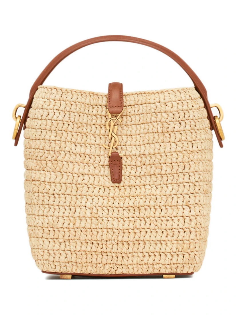 Raffia bucket bag