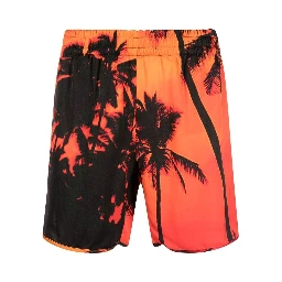 palm-tree print swim shorts