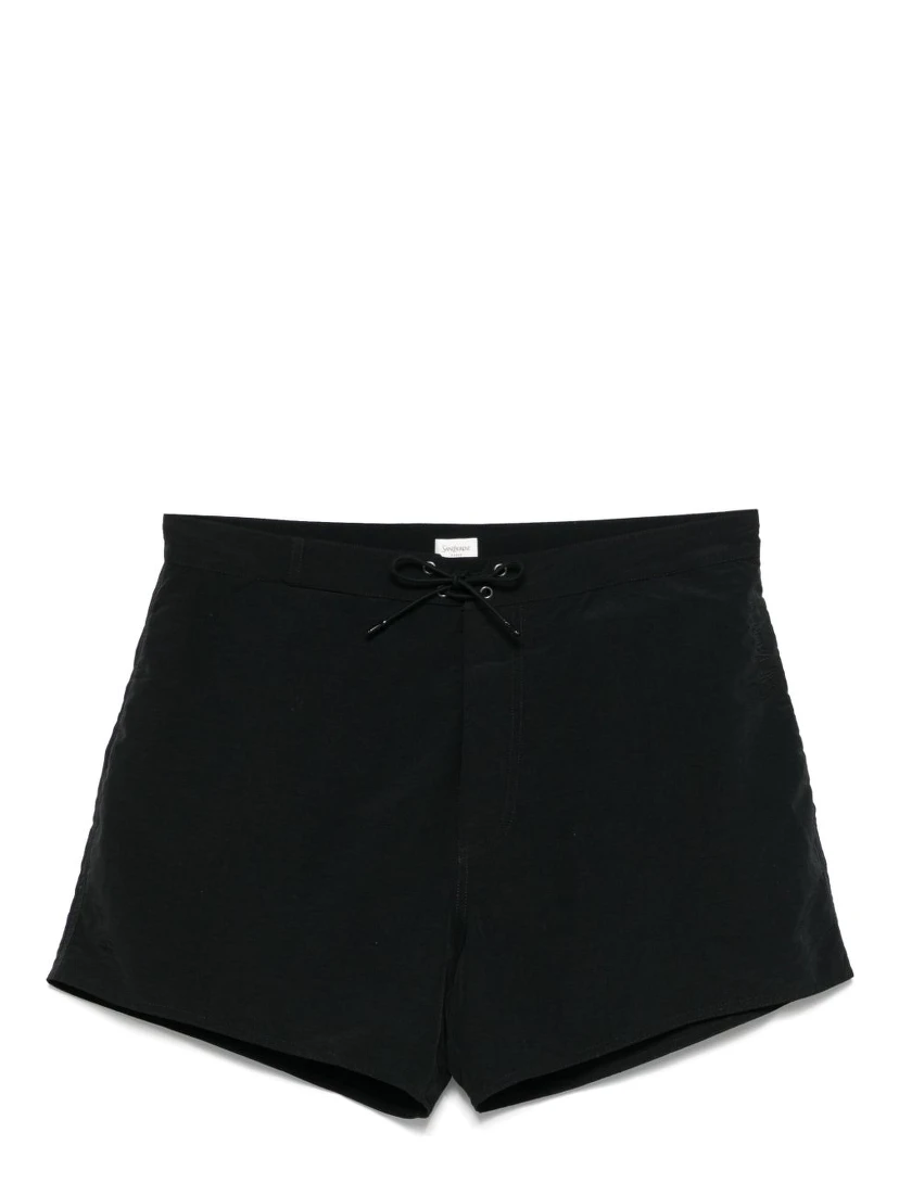 Slim-fit Short-length Swim Shorts In Black