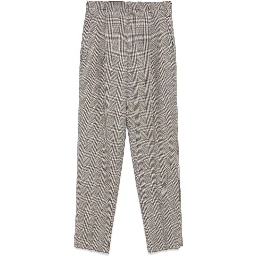 Prince Of Wales Checked Trousers In Gray