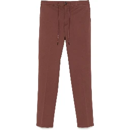 Cotton Trousers In Brown