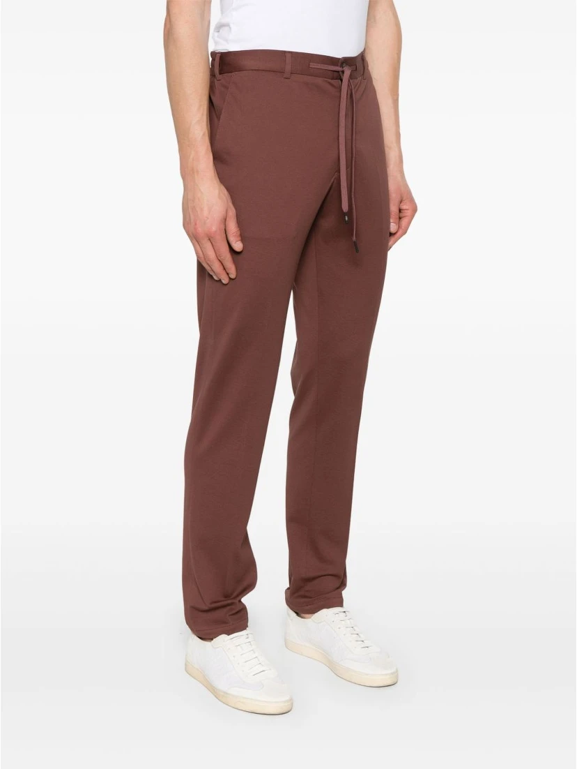 Cotton Trousers In Brown
