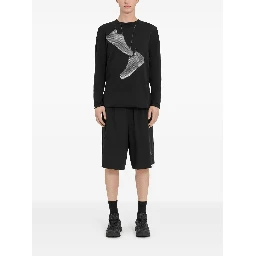 X Salomon Hanging-shoes Print Long-sleeved T-shirt In Black