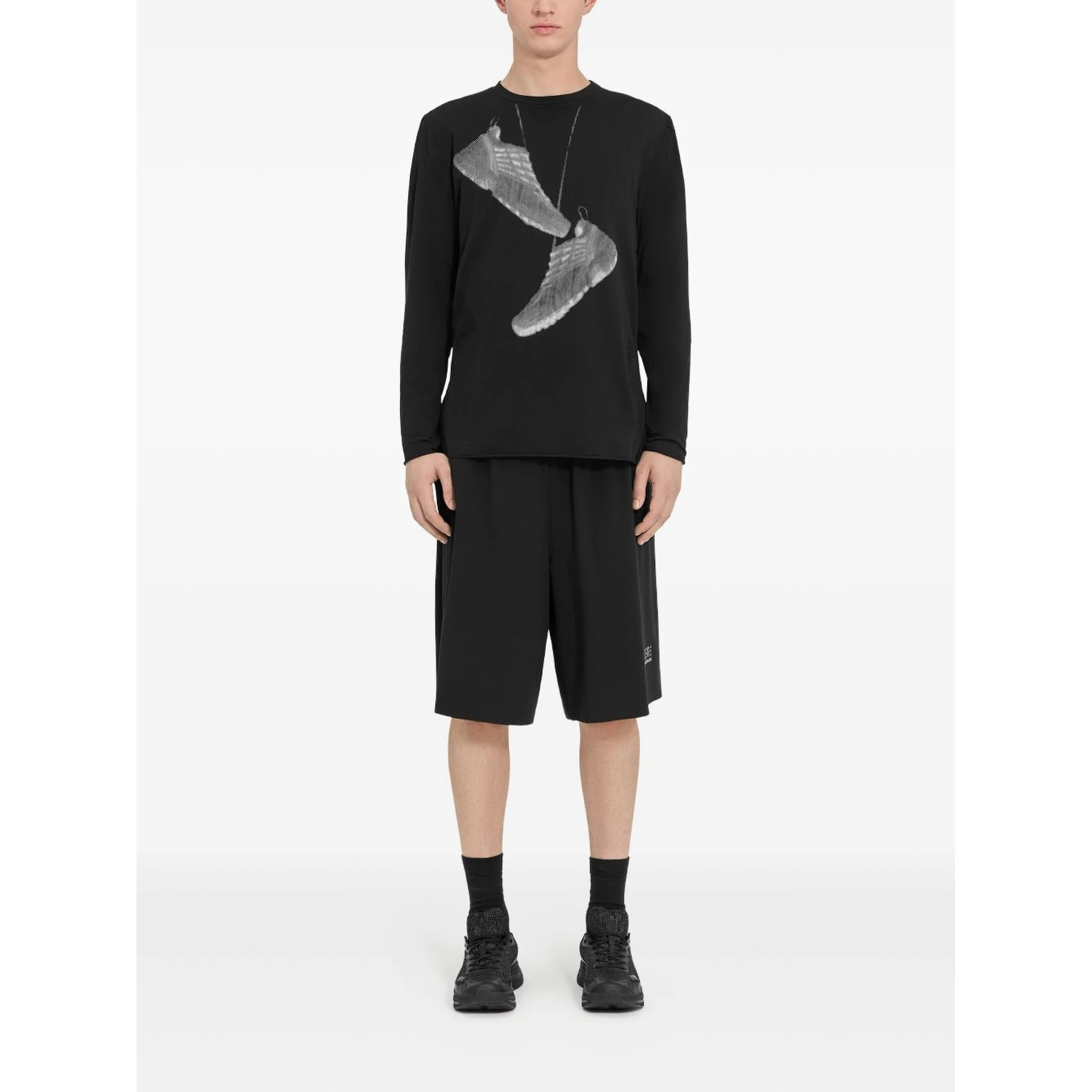 X Salomon Hanging-shoes Print Long-sleeved T-shirt In Black