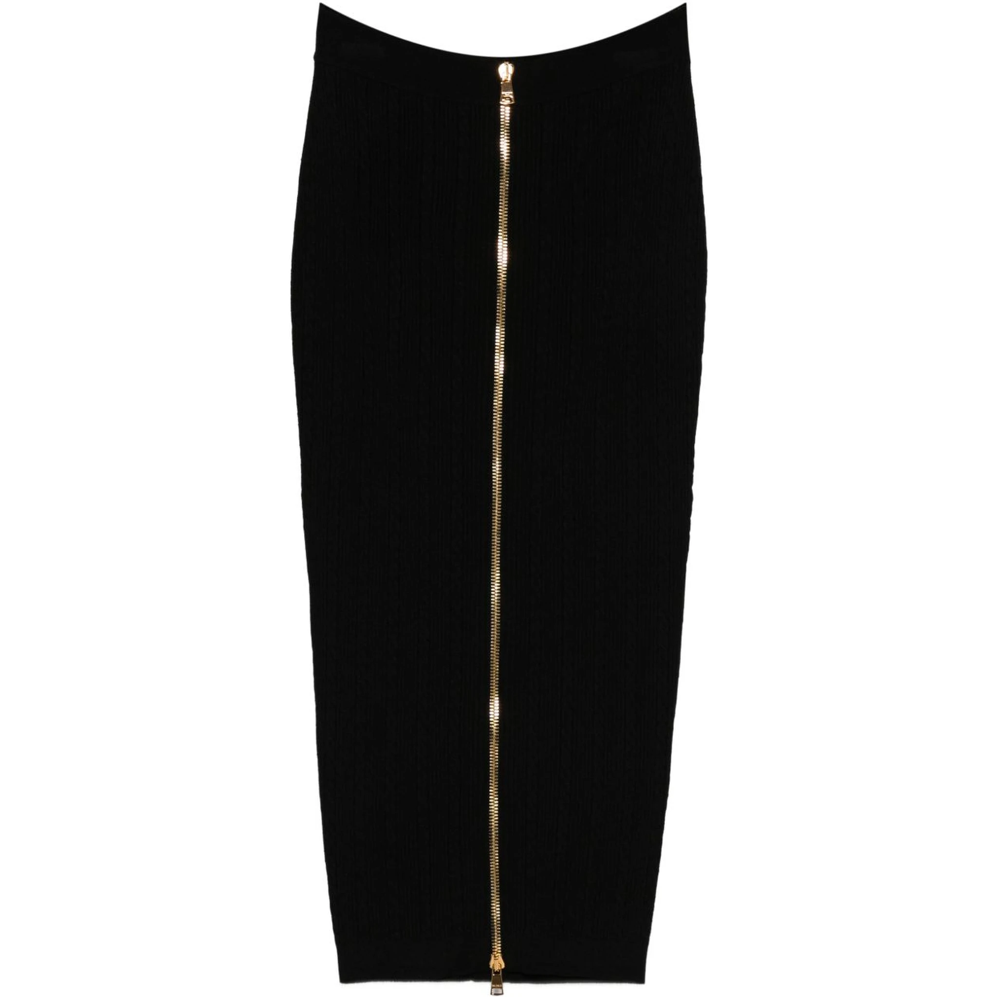 cable-knit button-front midi fitted skirt