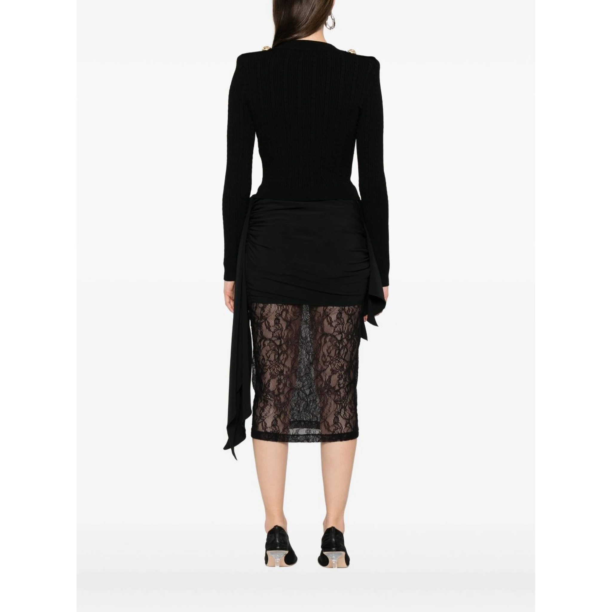 ribbed button-up cardigan