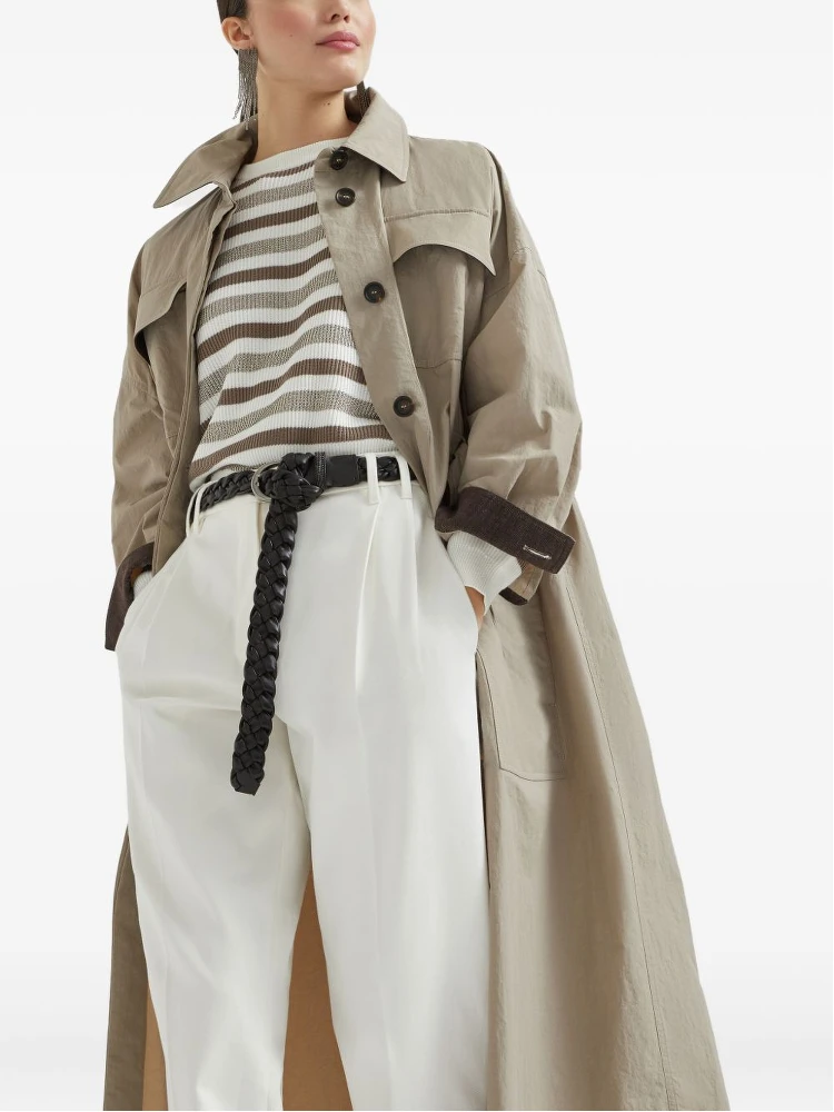 Long Jacket with Belted Waist and Pockets alternative