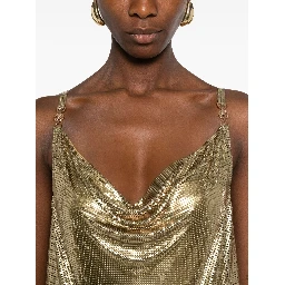 Sequin Embellished Strappy Mini Dress In Gold