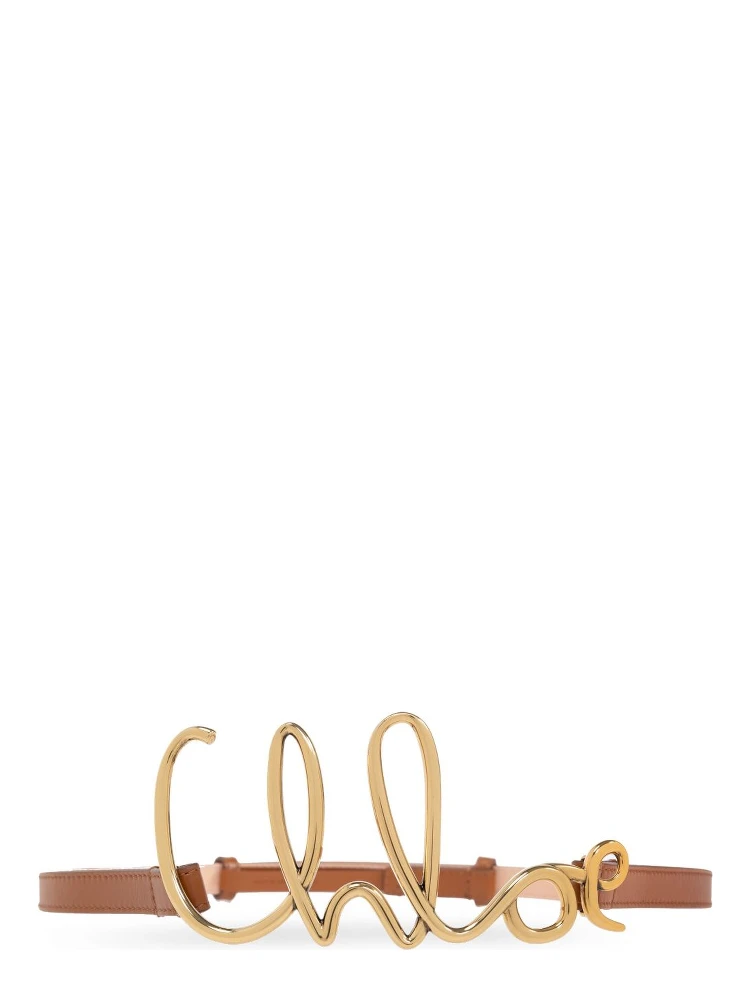 Chloé logo buckle leather belt