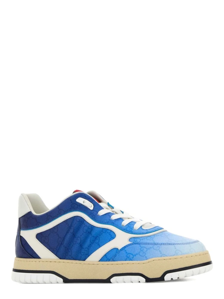 GUCCI Canvas Sneakers With Printed Design And Contrast Panels In Blue alternative