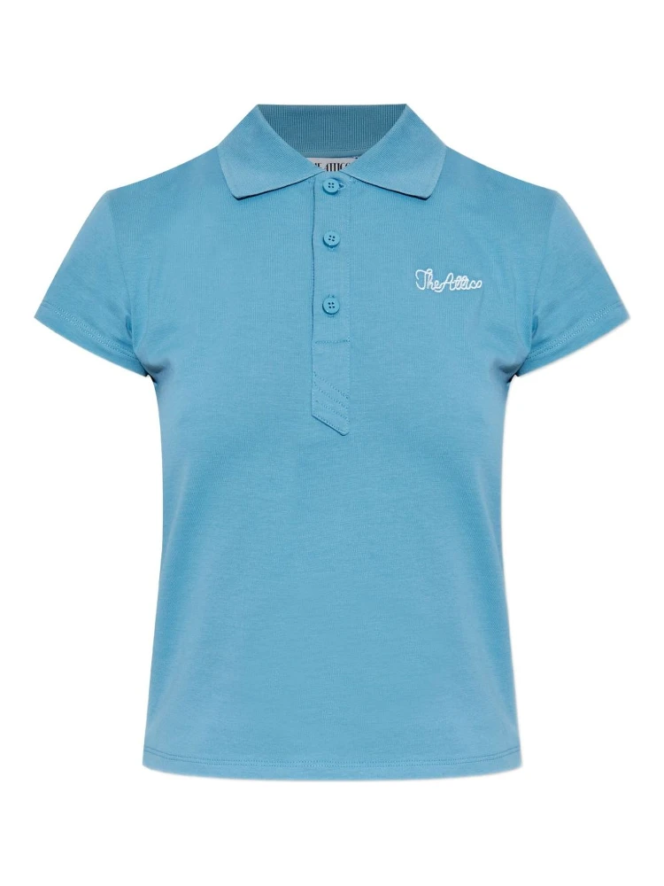 The Attico embroidered cotton polo shirt