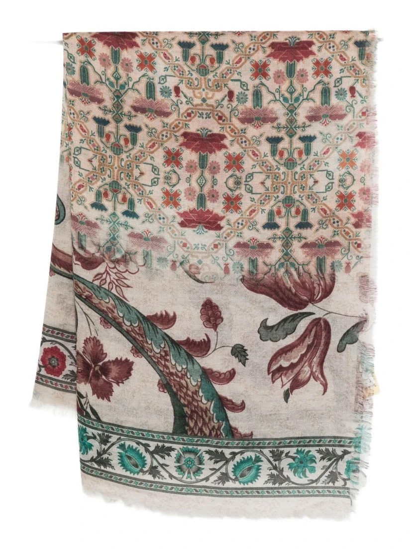 Paisley-floral Print Scarf In Multi