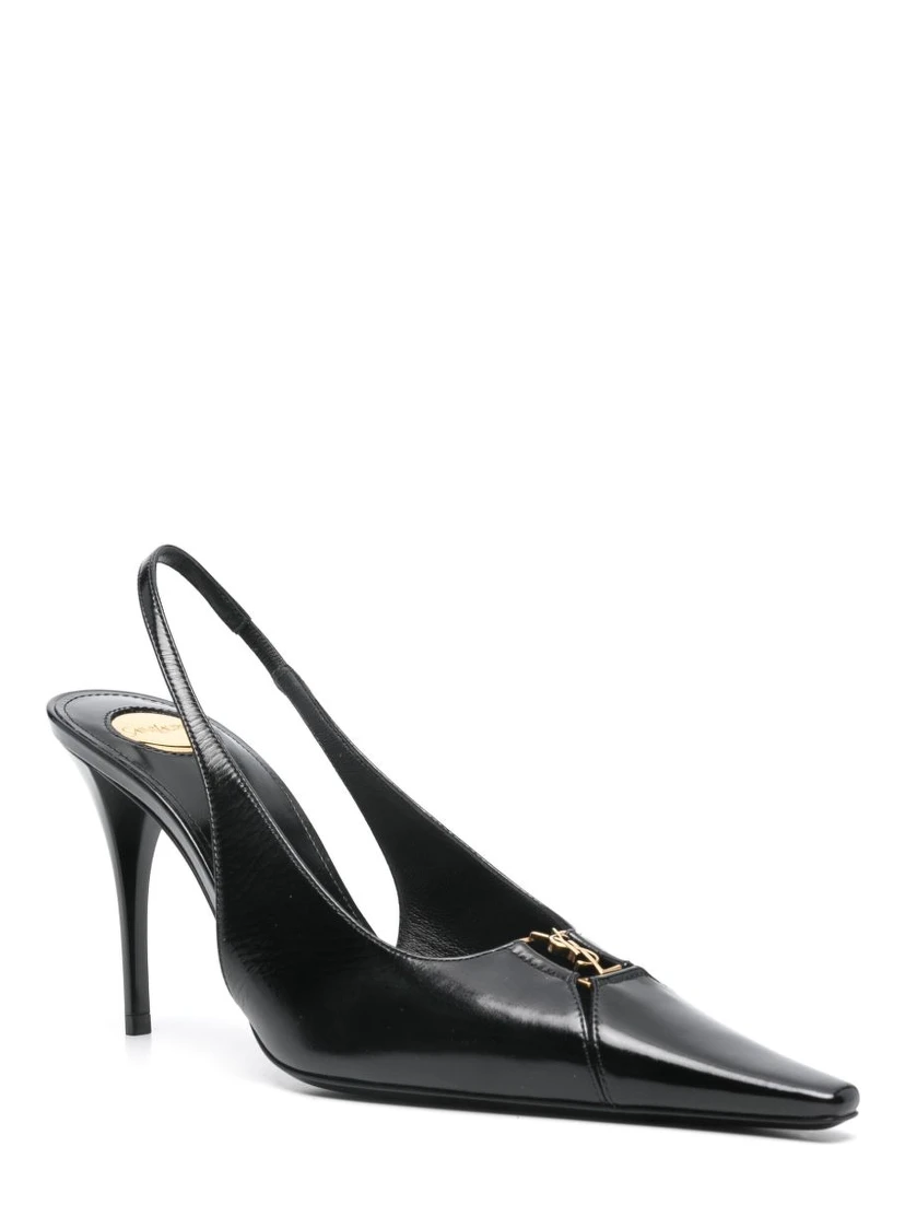 Black Leather Babylone Breteuil Pumps