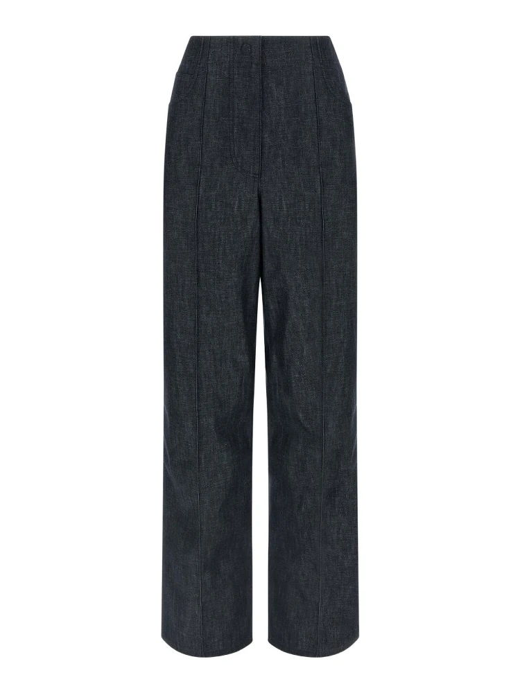 Fendi Women Cotton Wide-leg Trousers In Multi