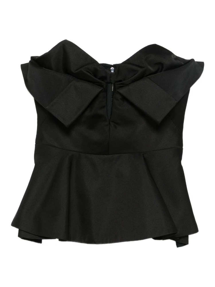bow-detailed peplum top