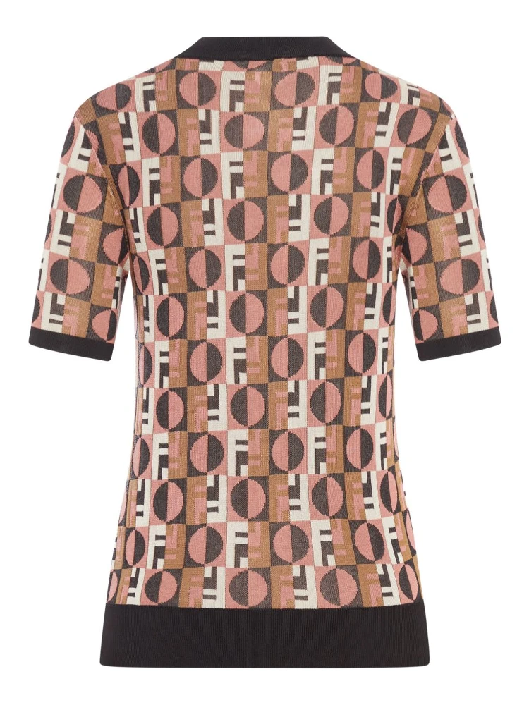 Pink Viscose Jacquard Jumper Women In Multi alternative