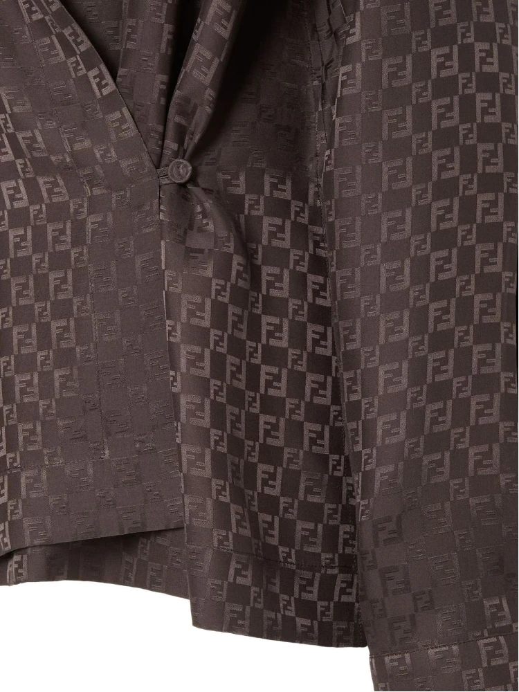 Brown silk FF jacquard shirt alternative