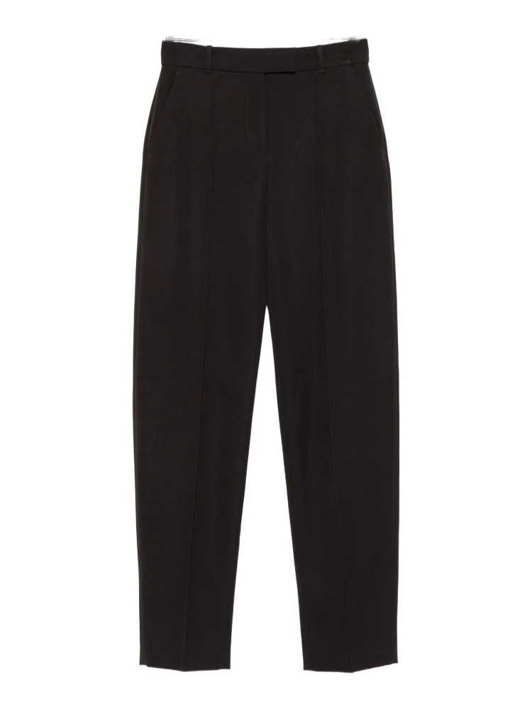 pressed-crease tailored trousers