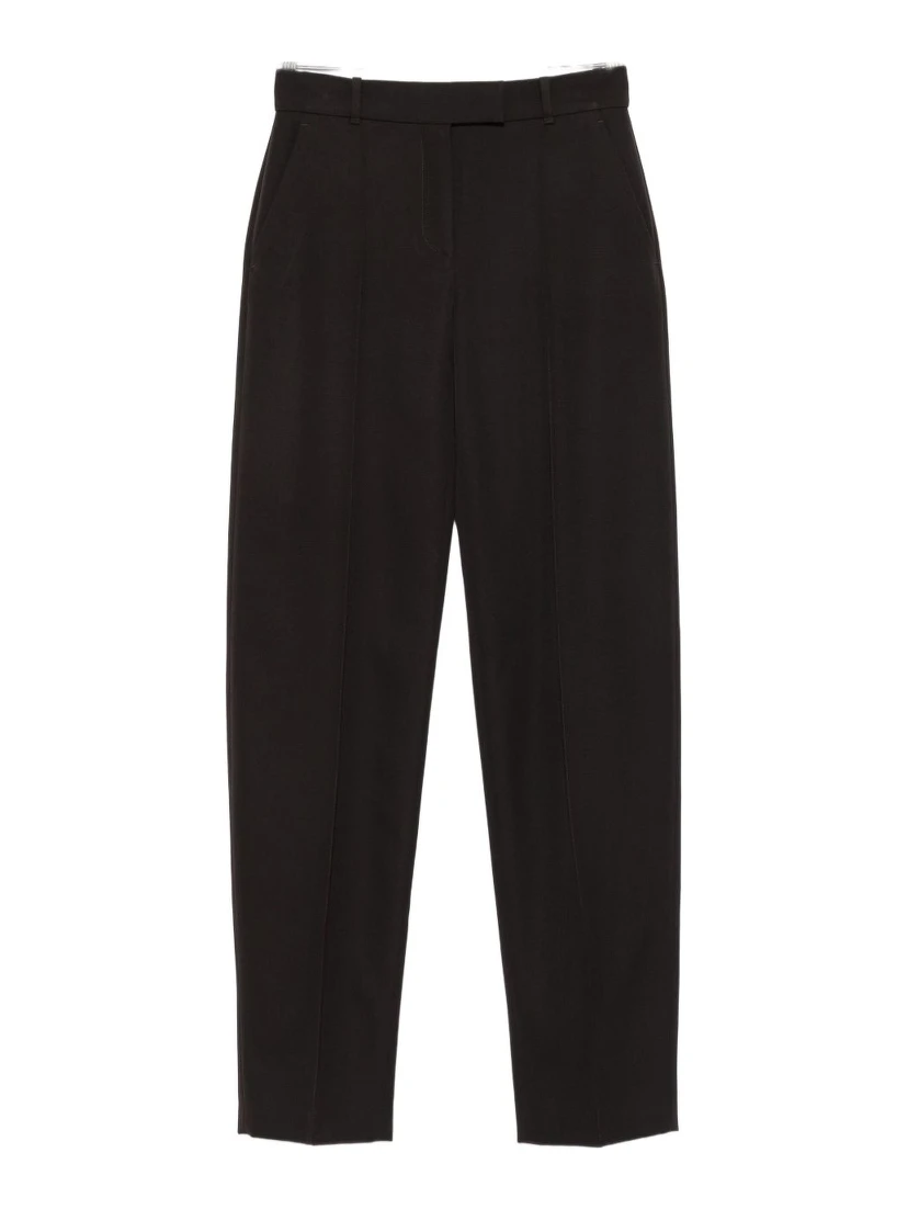 pressed-crease tailored trousers