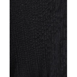 V-neck Ribbed Top With Ruffles Clothing In Black