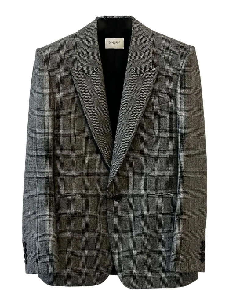 Checked Single-Breasted Blazer