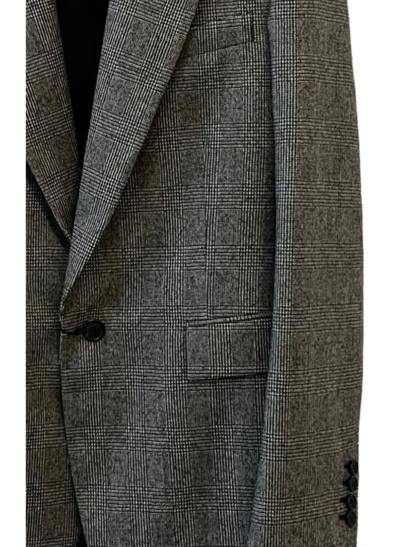 Checked Single-Breasted Blazer