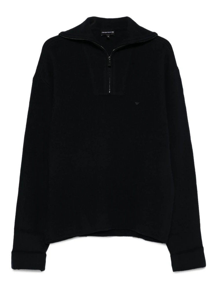 half-zip wool sweater