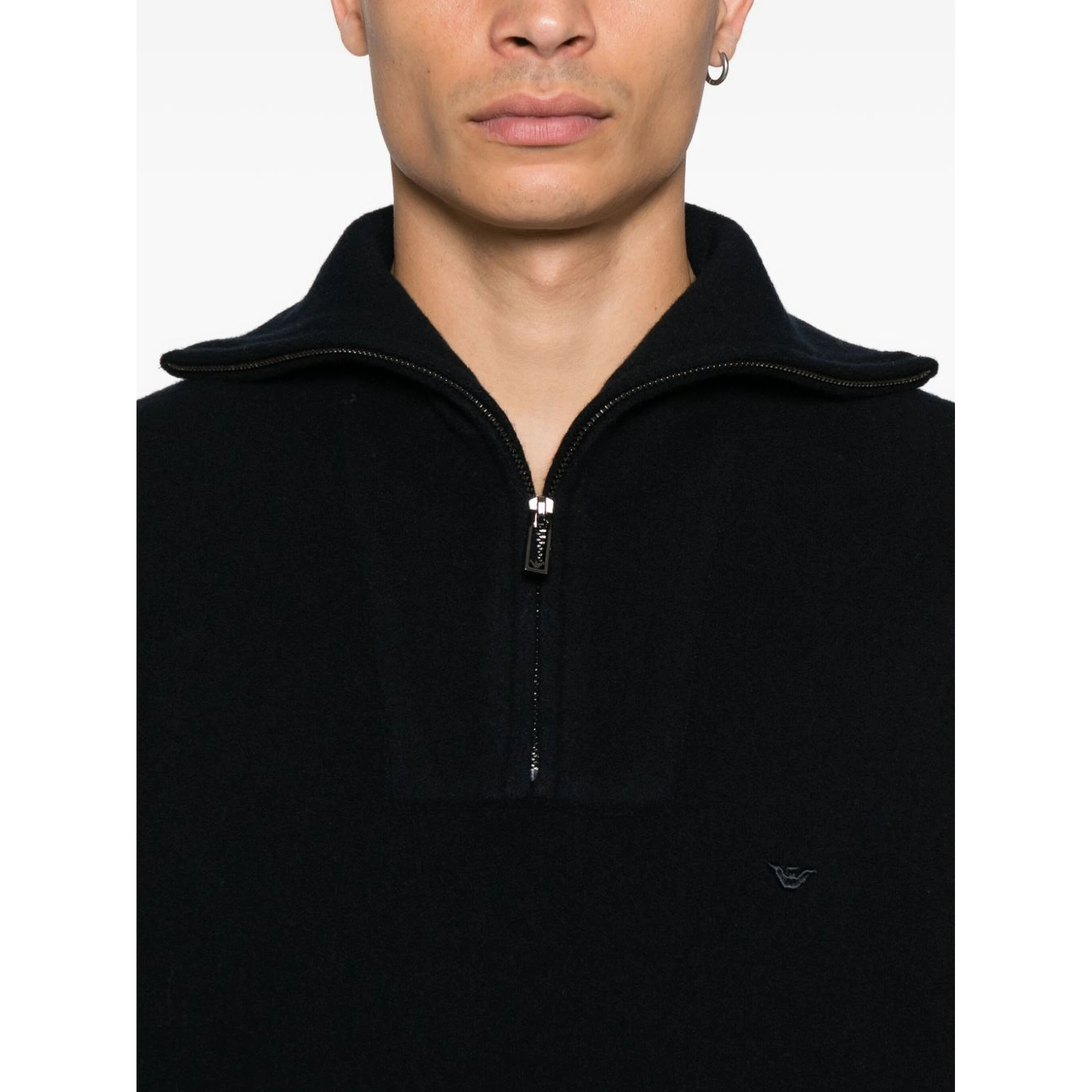 half-zip wool sweater