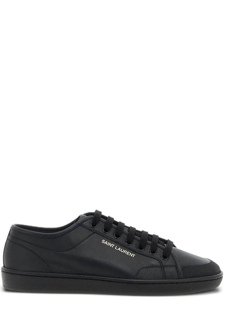 logo-detail leather sneakers